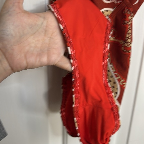 EUC HERMES women’s one piece swimsuit in red and rust print size 38/us 6 - Picture 7 of 7